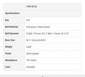 Yamaha YTR-9710 F/G trumpet K1488